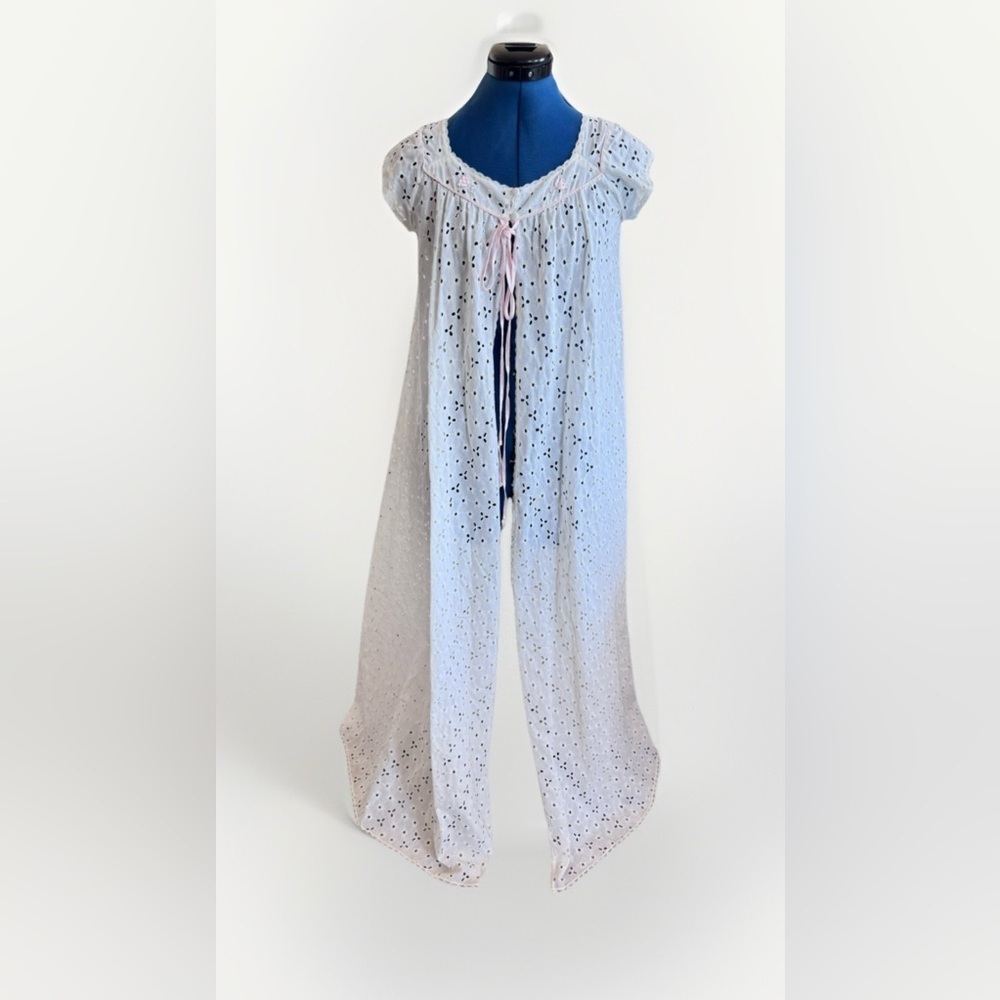 vintage i. magnin claire sandra by lucie ann Edwardian Cottage Eyelet Nightgown